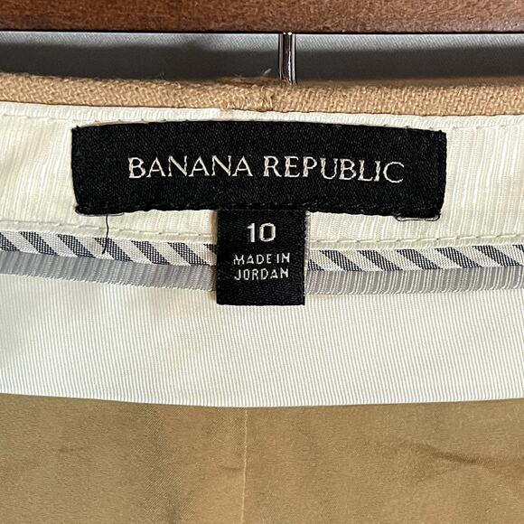 Banana Republic Womens Tan Avery Wool Blend Trousers Woven in Italy Size 10 - Picture 4 of 6
